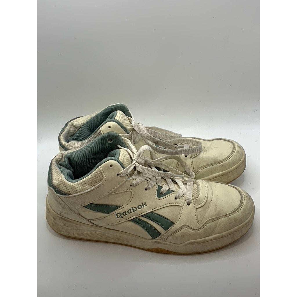 REEBOK Men's White-Green Hi-Top Sneakers SZ 6