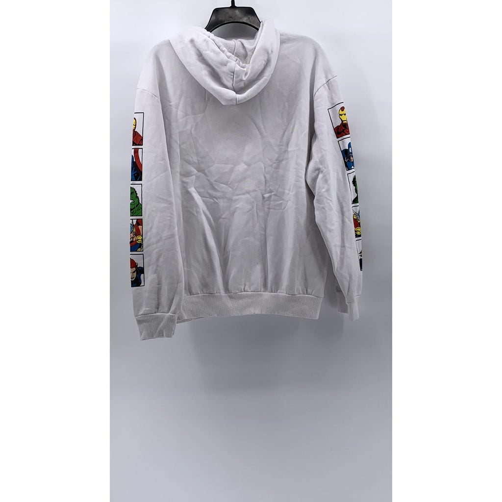 MARVEL Unisex Adult Collage Text Character Block Graphic Long Sleeve Hoodie SZ L