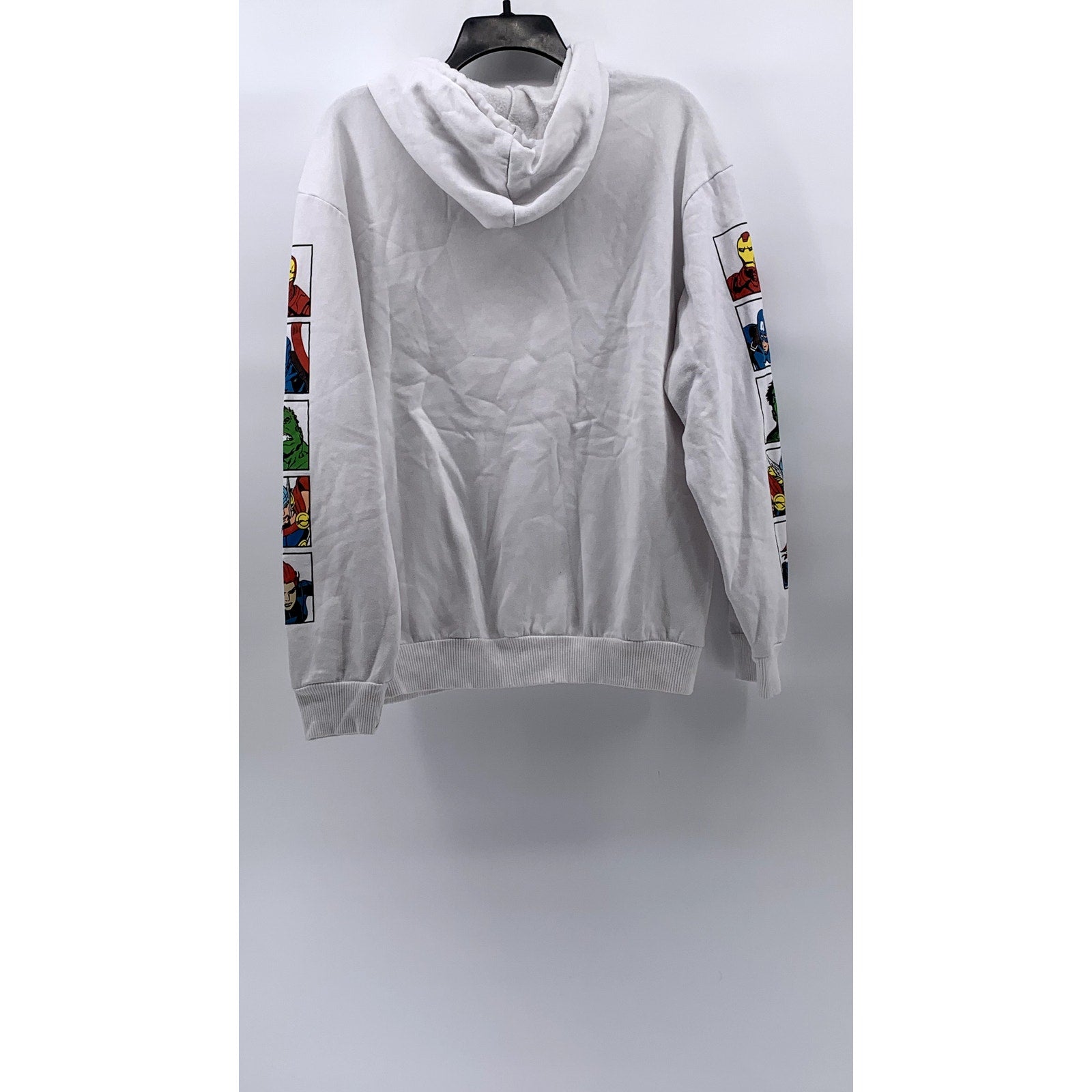 MARVEL Unisex Adult Collage Text Character Block Graphic Long Sleeve Hoodie SZ L