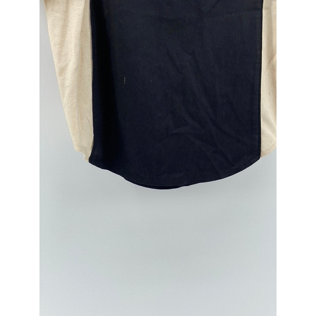 SNAZZIE Women's Black-Beige Color Block Short Sleeve Boat-Neck Top SZ S