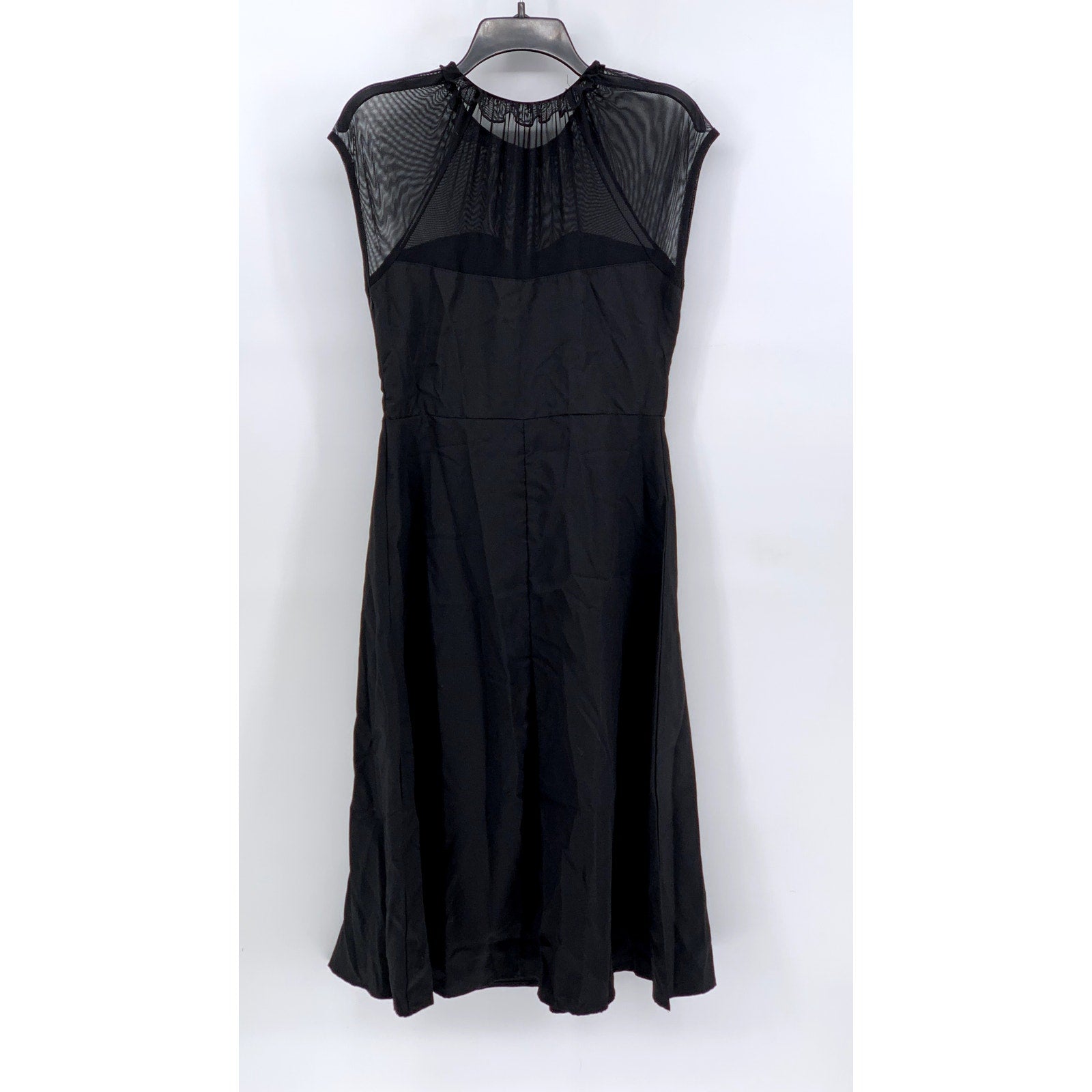 SHEIN Women's Black Mesh Sleeveless A-Line Midi Dress SZ 6