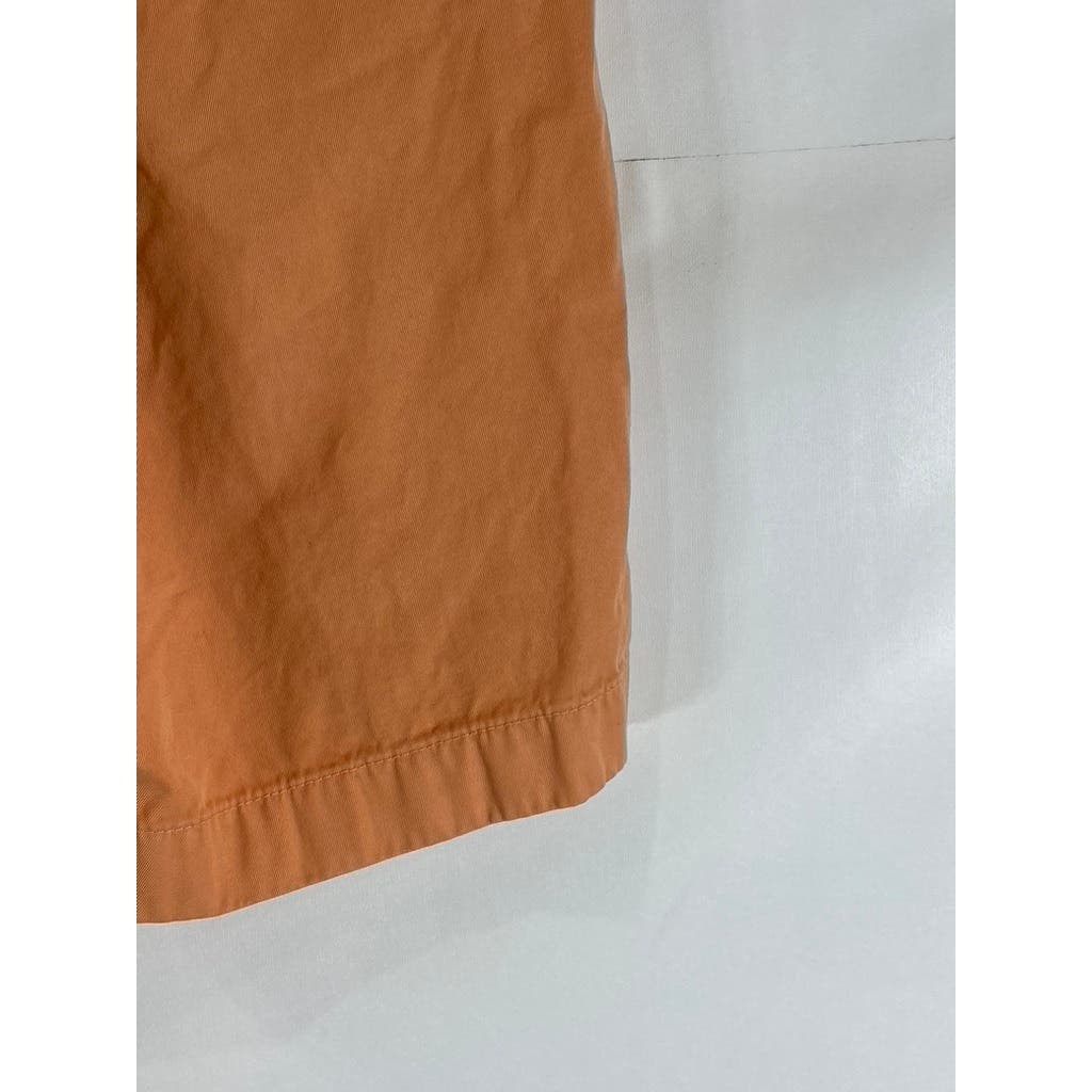 BROOKS BROTHERS Men's Orange Cotton Flat Front Bermuda Shorts SZ 33