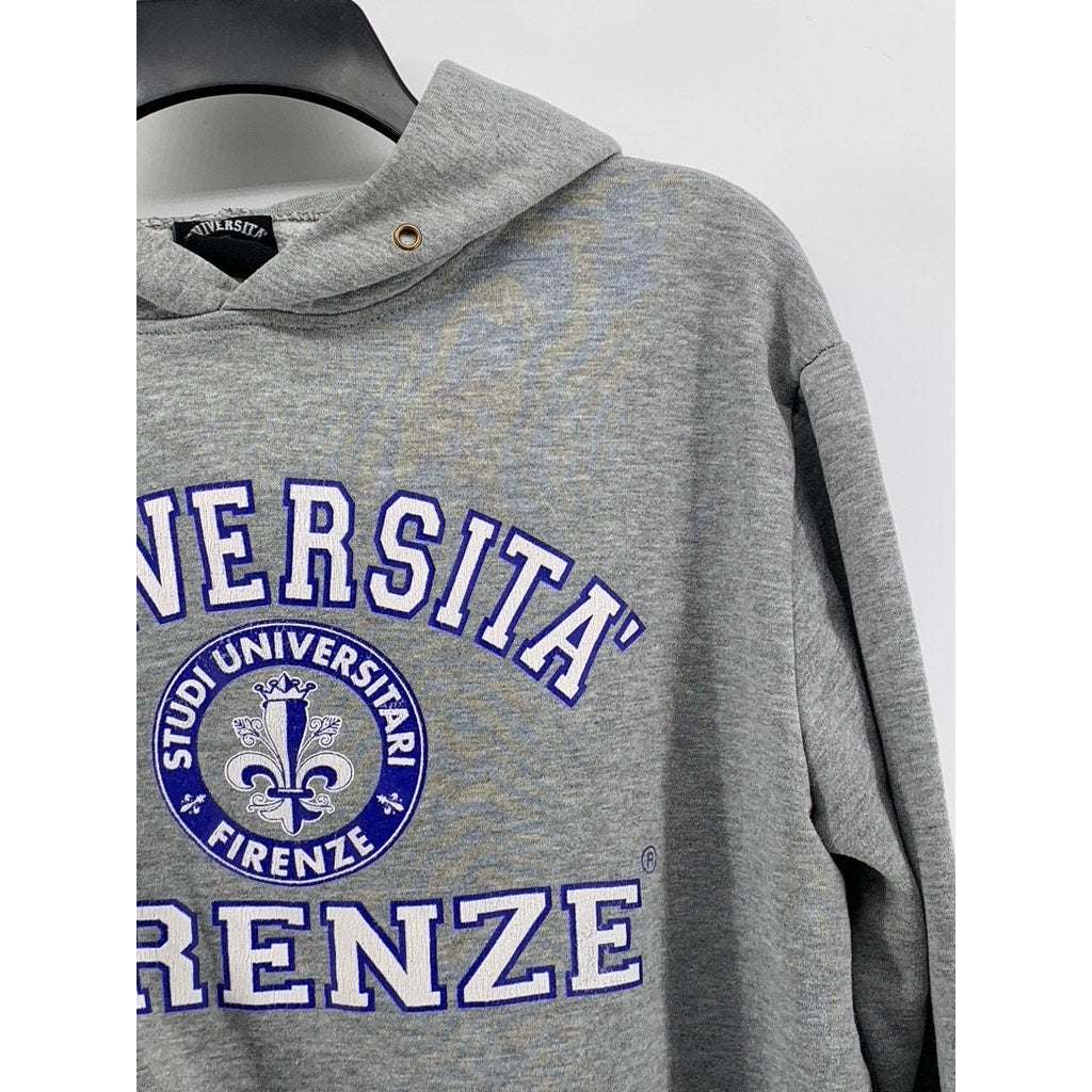 UNIVERSITA ROMA Women's Gray Vintage University Hoodie SZ L