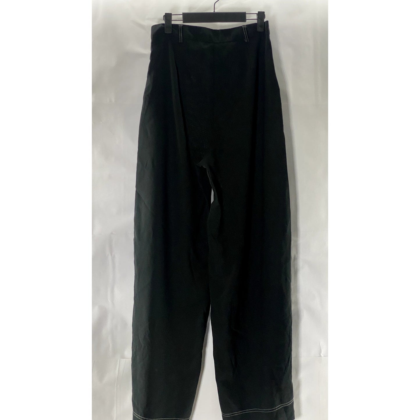 NASTY GAL Women's Black A Complicated Stitch-Uation Wide-Leg Trousers SZ 8