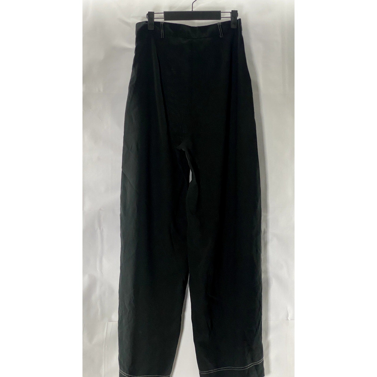NASTY GAL Women's Black A Complicated Stitch-Uation Wide-Leg Trousers SZ 8