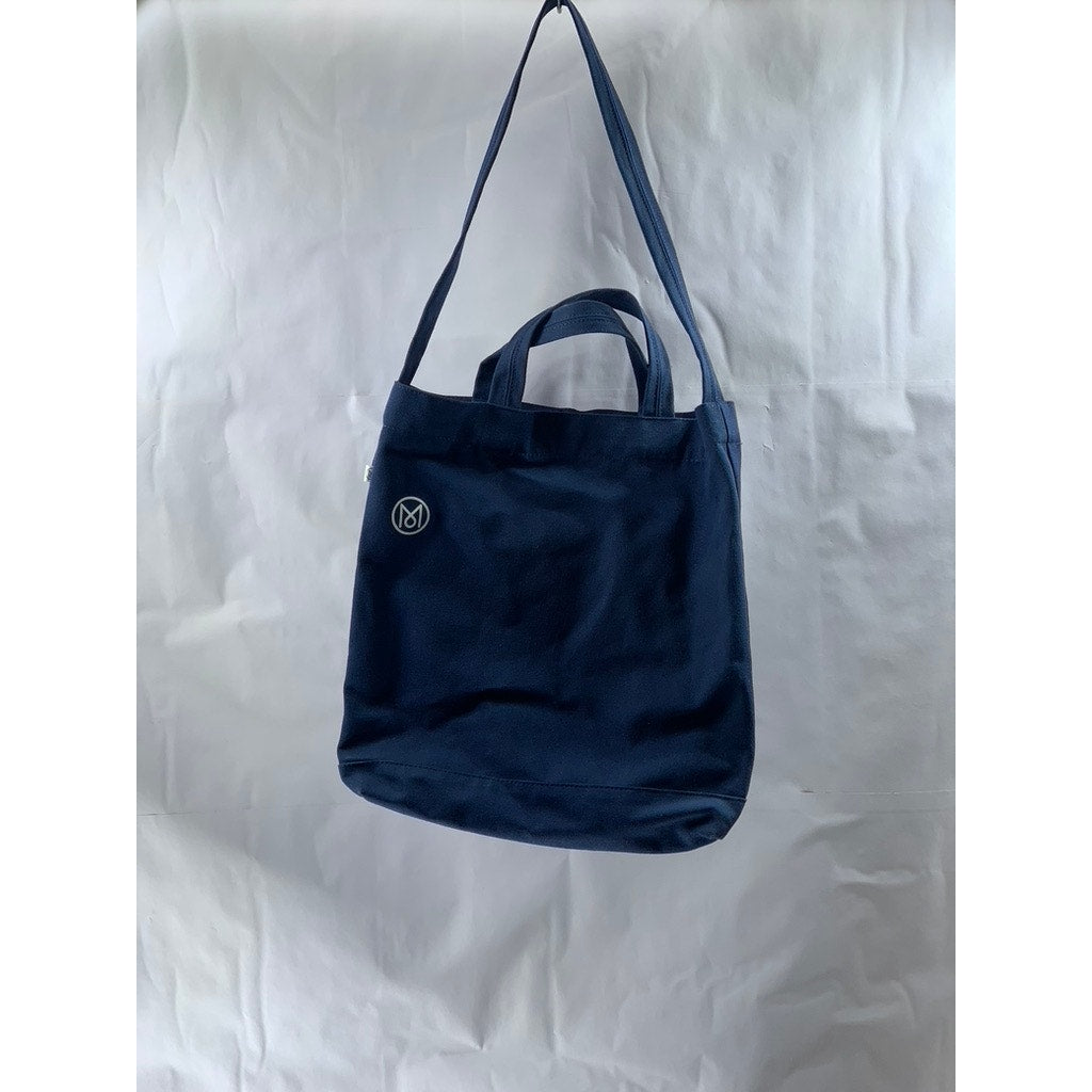MONACLE Unisex Navy Blue Logo Snap-Button Canvas Shoulder/Handbag