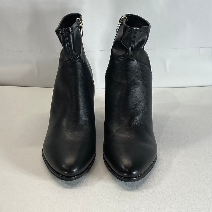 MARC FISHER Women's Black Faux Leather Dyvine Block-Heel Ankle Booties SZ 10