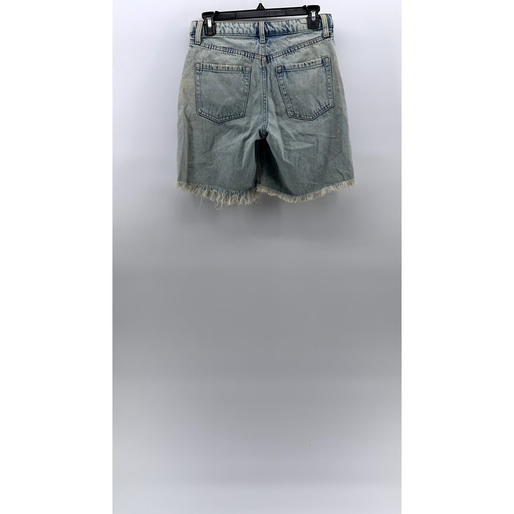 WILD FABLE Women's Light Blue Frayed Asymmetrical Waist High-Rise Shorts SZ 00