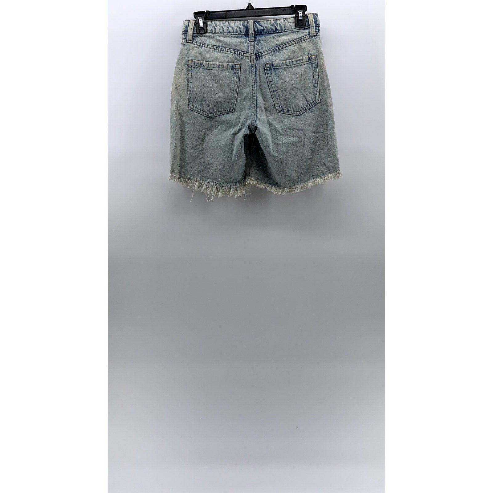 WILD FABLE Women's Light Blue Frayed Asymmetrical Waist High-Rise Shorts SZ 00