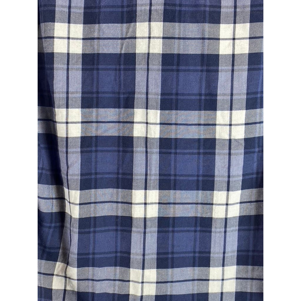 ABERCROMBIE & FITCH Men's Blue Plaid Button-Down Long Sleeve Shirt SZ XS