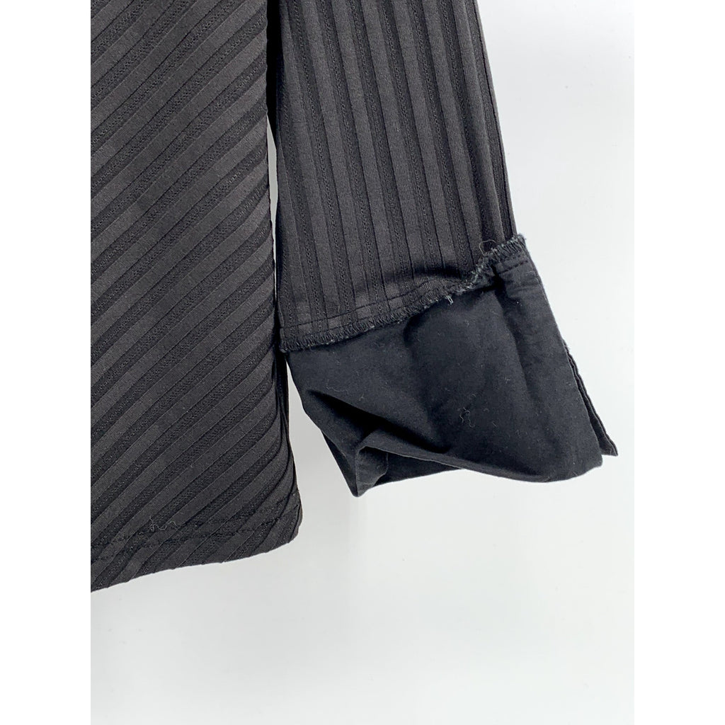 JESSICA Women's Vintage 90's Black Wide-Rib Long Sleeve Button-Up Top SZ L