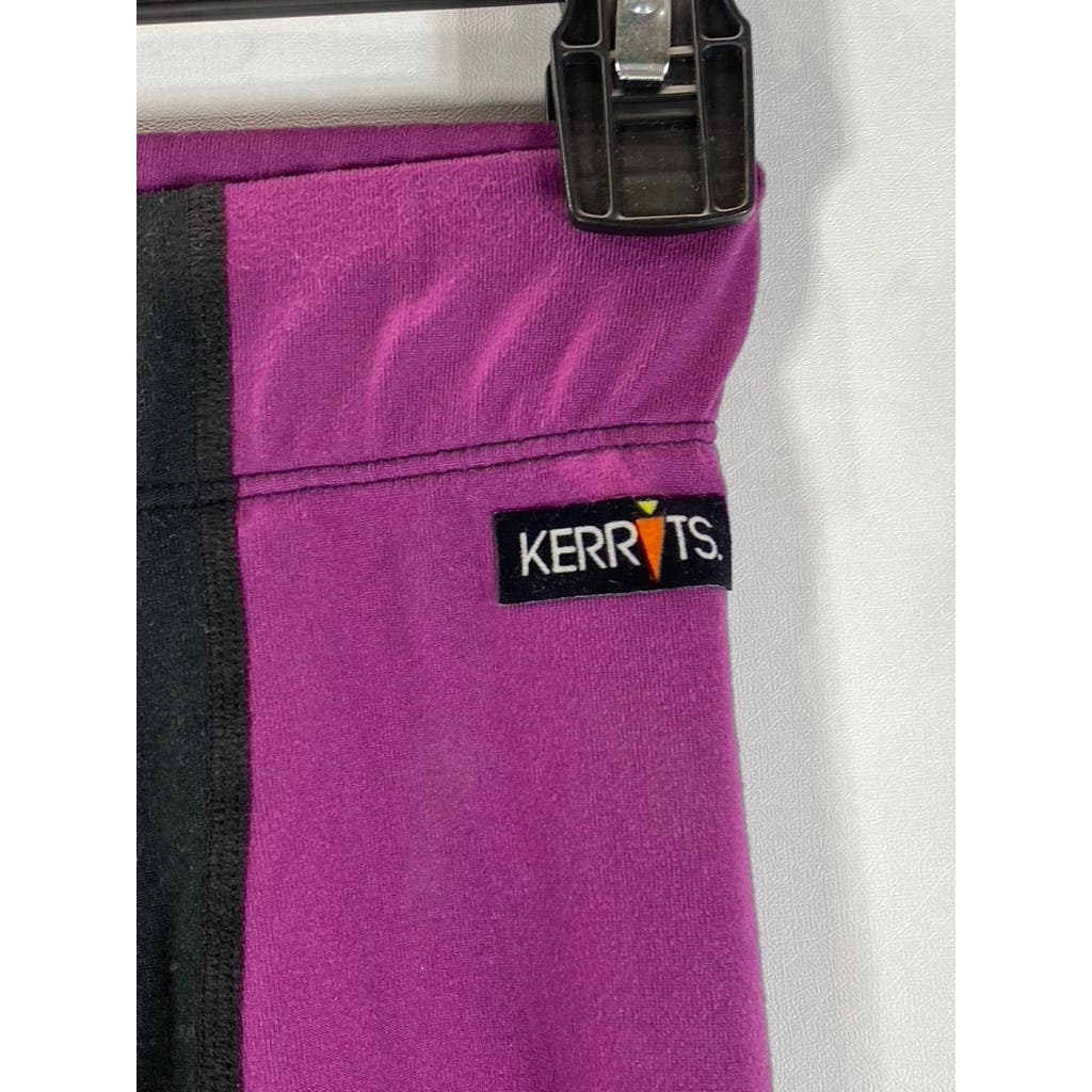 KERRITS Women's Black/Purple Colorblock Knee Patch Riding Pull-On Leggings SZ XS