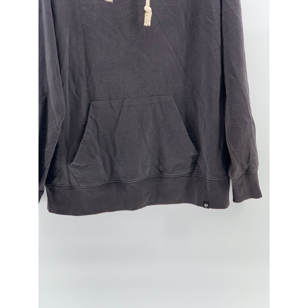 47' BRAND Men's Gray Michigan Patch Logo Long Sleeve Pullover Hoodie SZ M