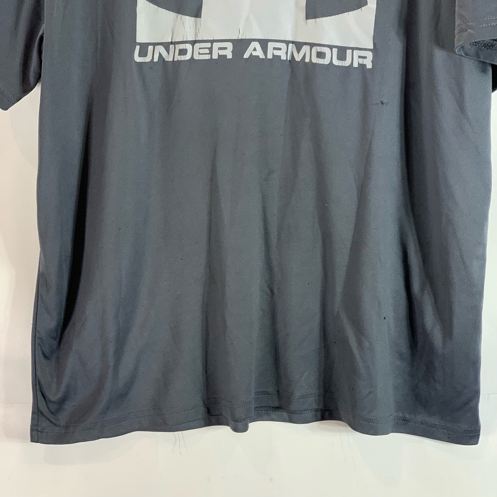 UNDER ARMOUR Men's Gray Crewneck Loose-Fit Short Sleeve Active T-Shirt SZ 2XL