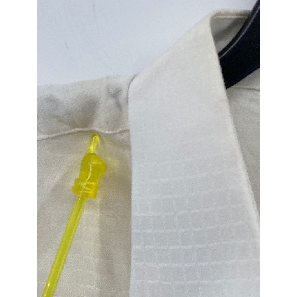 MONSIEUR BY GIVINCHY Men's Vintage White Regular-Fit Button-Up Shirt SZ 15.5