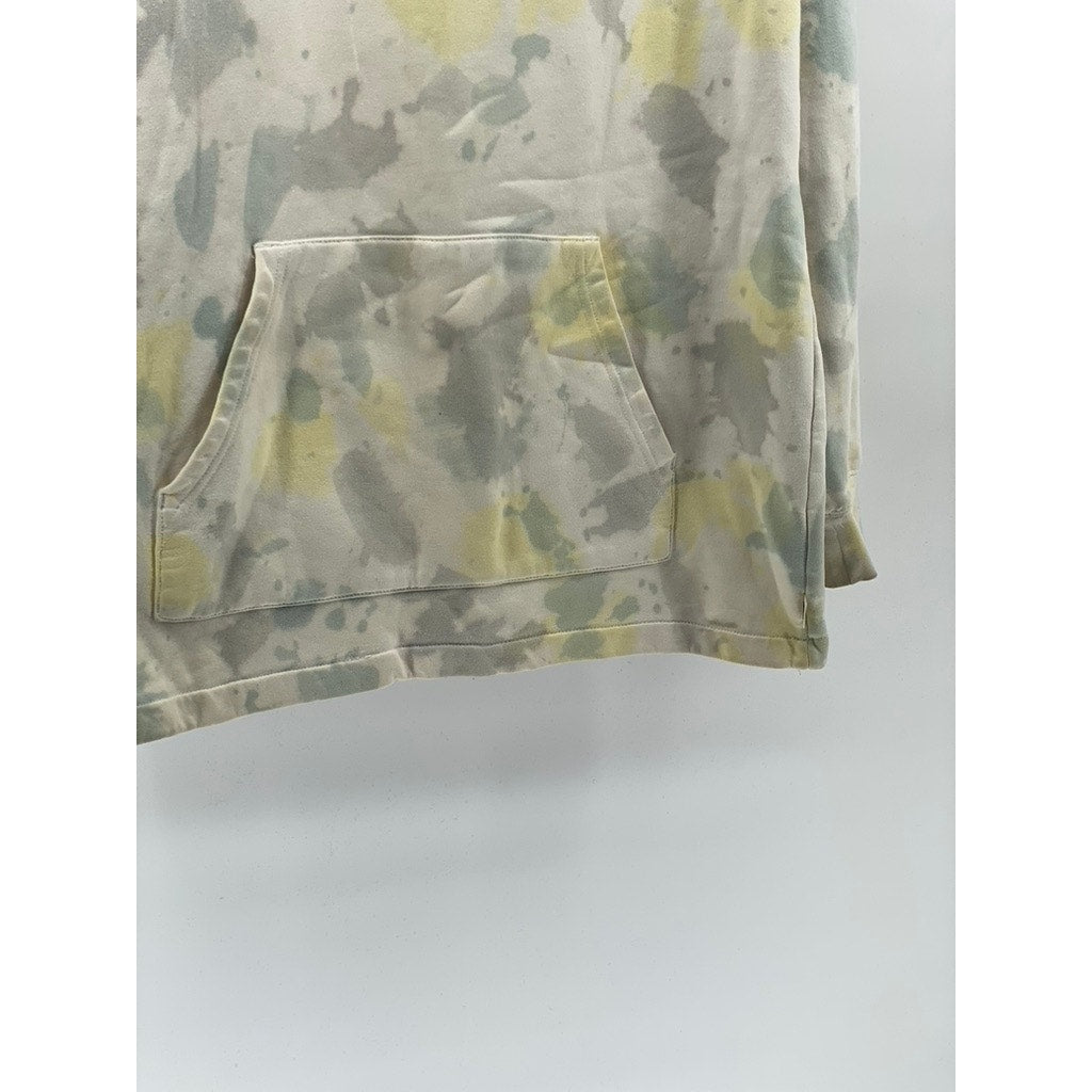 VANS Men’s White-Green Tie-Dye Regular-Fit Long Sleeve Hoodie SZ L