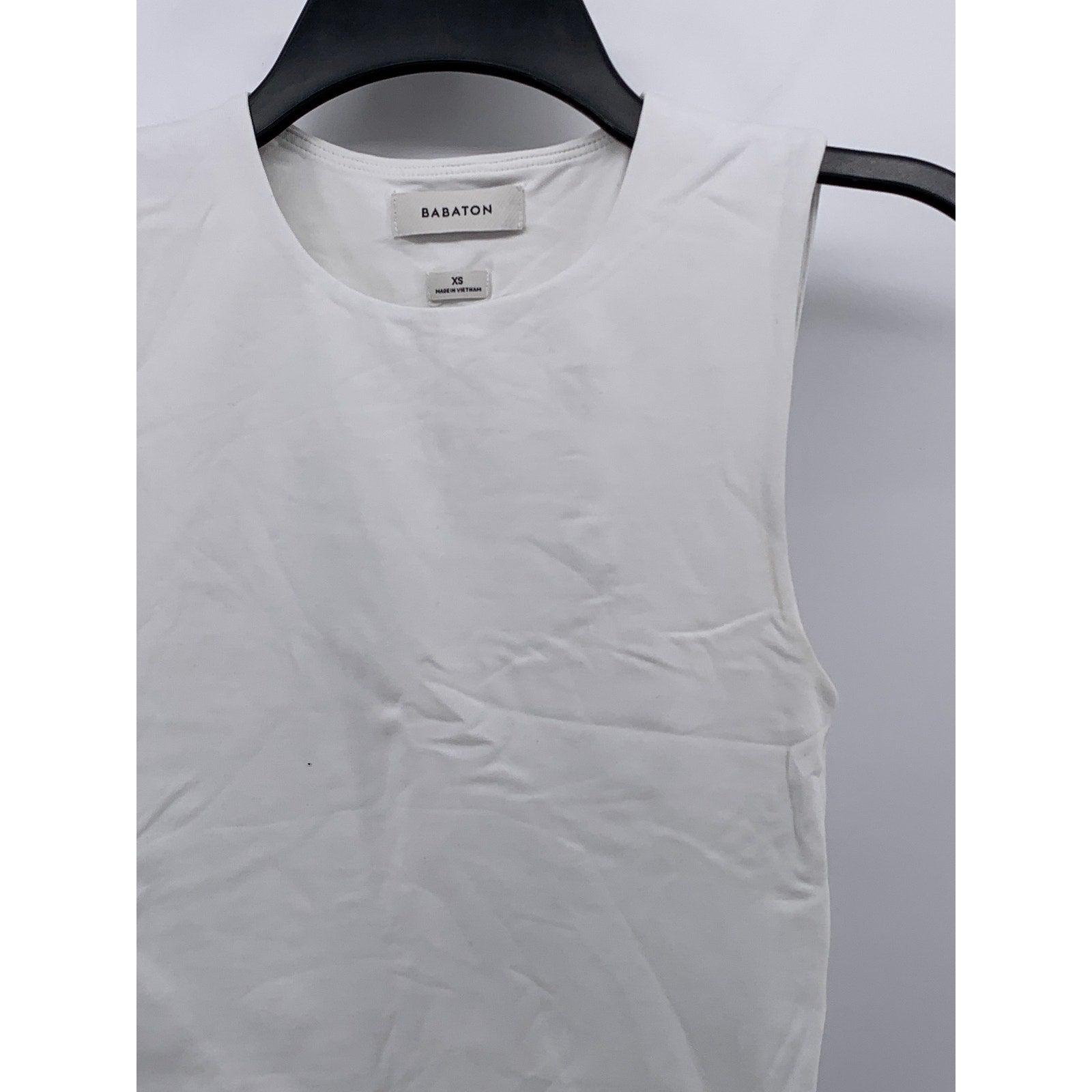 BABATON Women's White Pullover Crewneck Sleeveless Solid Crop Top SZ XS