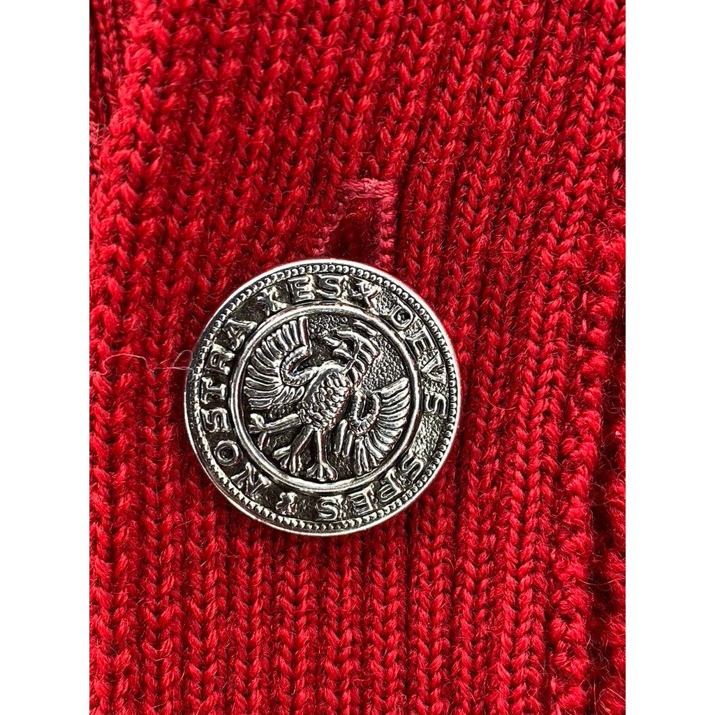 PENDELTON Women's Dark Red Vintage Knit Virgin Wool Button-Up Cardigan SZ M