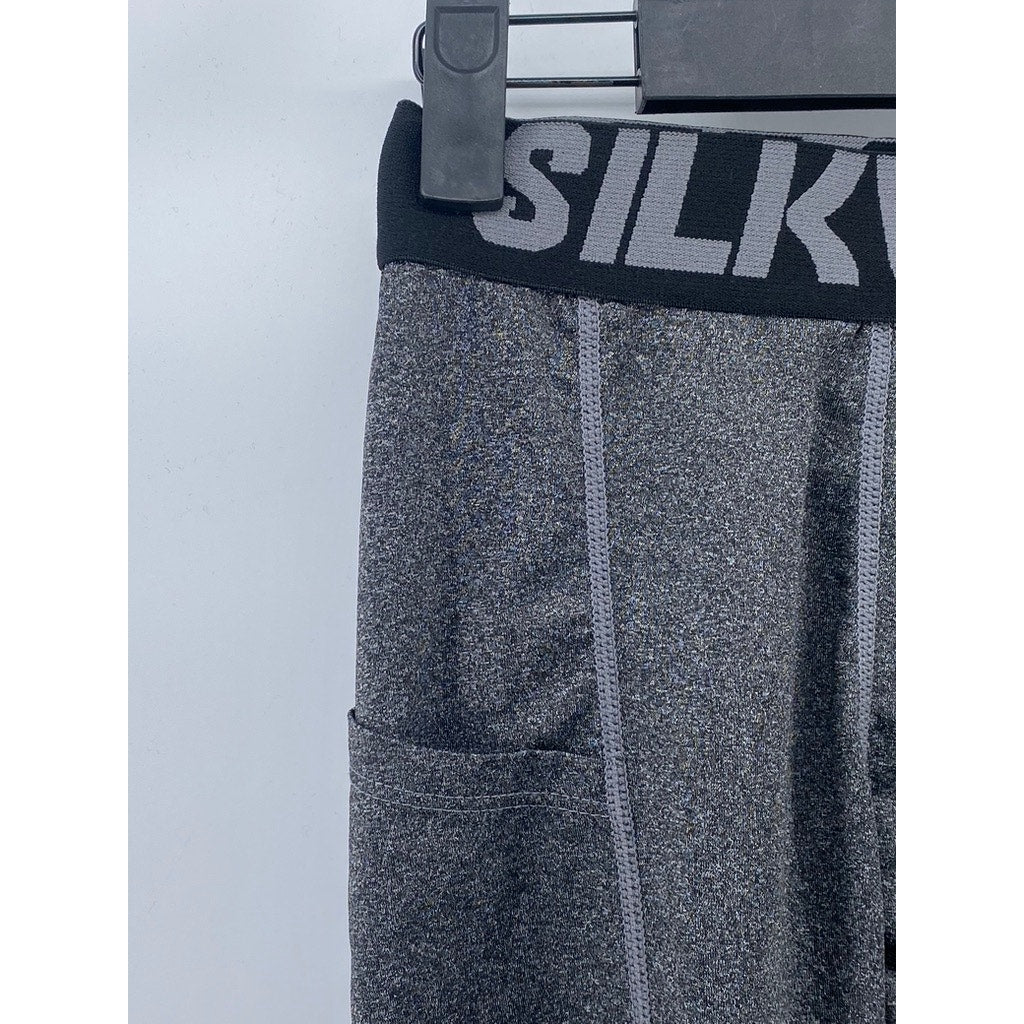 SILKWORLD Pro Men’s Blue-Black Elasticized Waist Compression Pants SZ M
