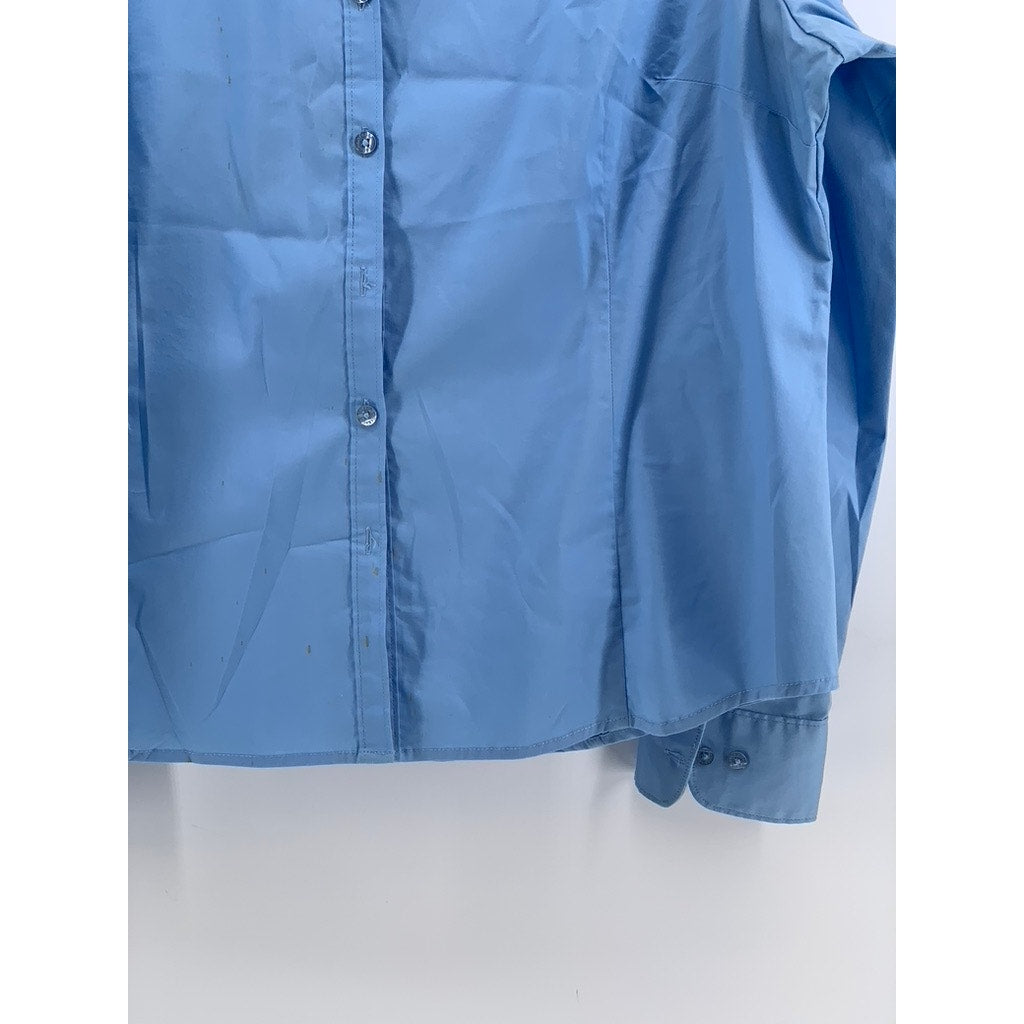 GEORGE Women's Blue Lightweight Button-Up Long Sleeve Top SZ S