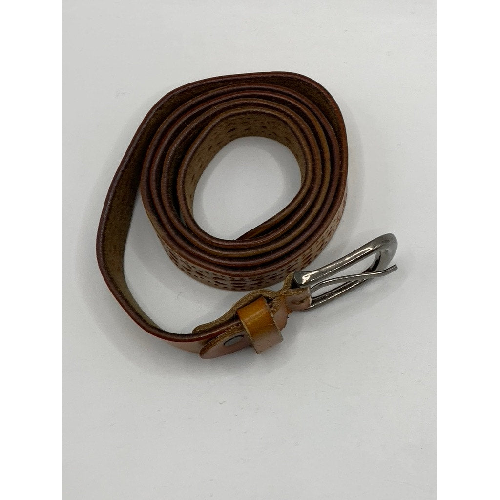 UNBRANDED Women's Tan Cutout Faux Leather Belt