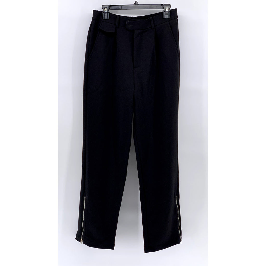 CHIC ERRO Men's Black Straight-Leg Zipper Hem Pants SZ XL