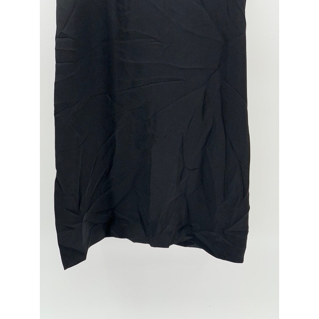 GRANA Women's Black Chinese Silk Cami Knee Dress SZ 2XS