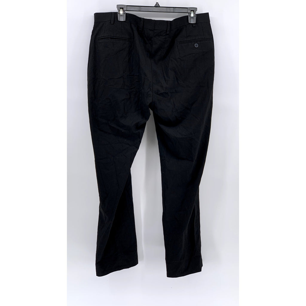 CALVIN KLEIN Men's Black Solid Straight-Leg Flat Front Regular-Fit Pants SZ38X30
