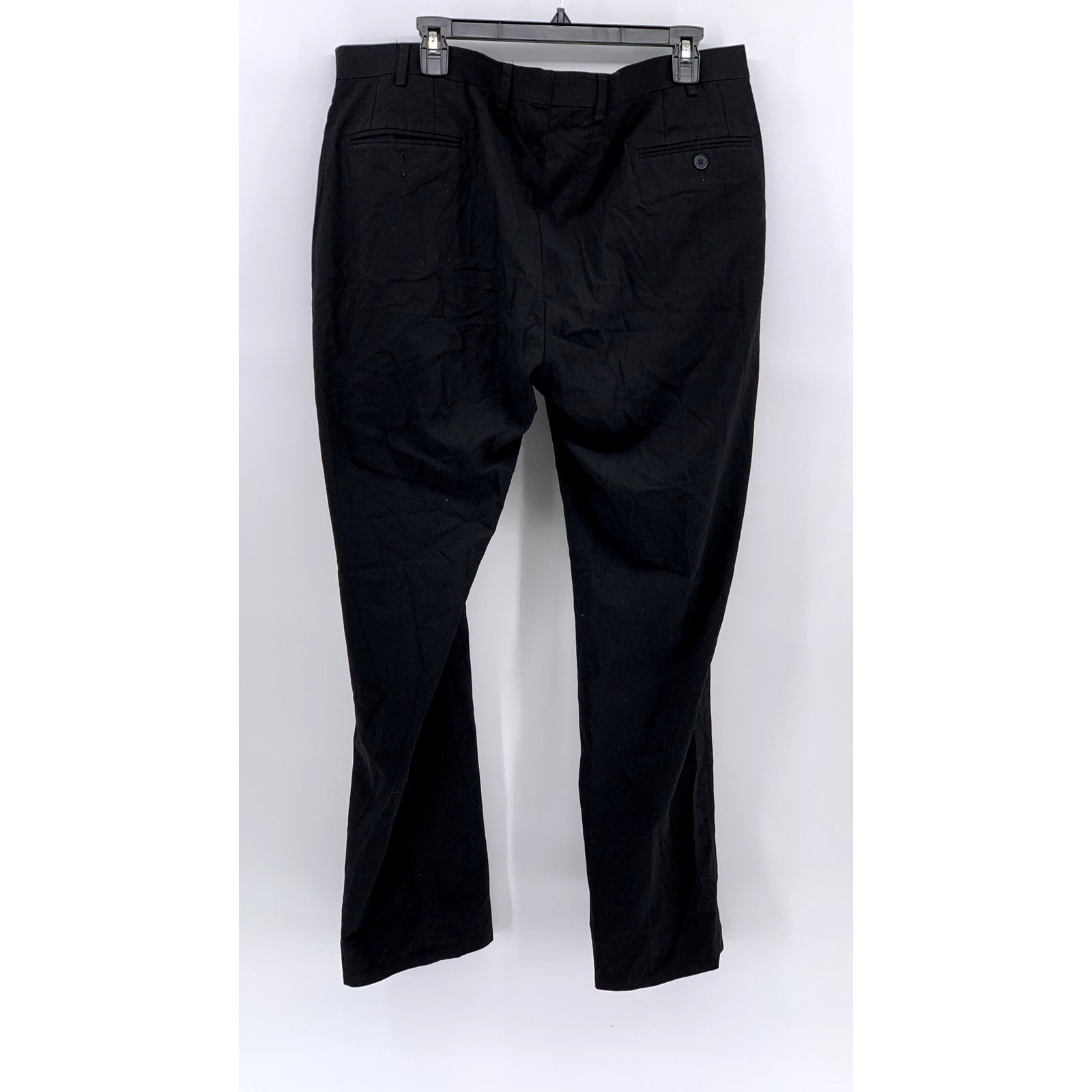 CALVIN KLEIN Men's Black Solid Straight-Leg Flat Front Regular-Fit Pants SZ38X30