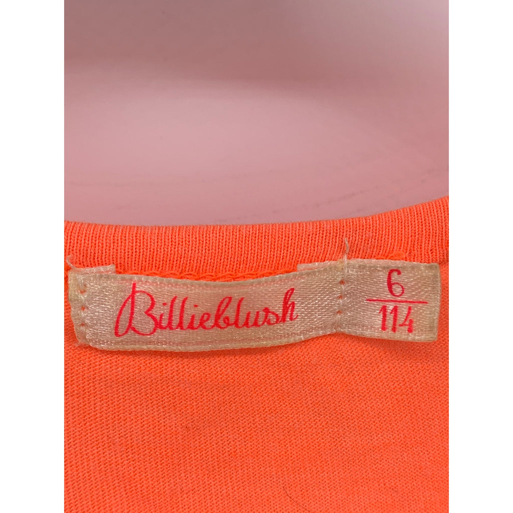 BILLIEBLUSH Girls' Orange Fringe Crewneck Sleeveless Tank Dress SZ 6