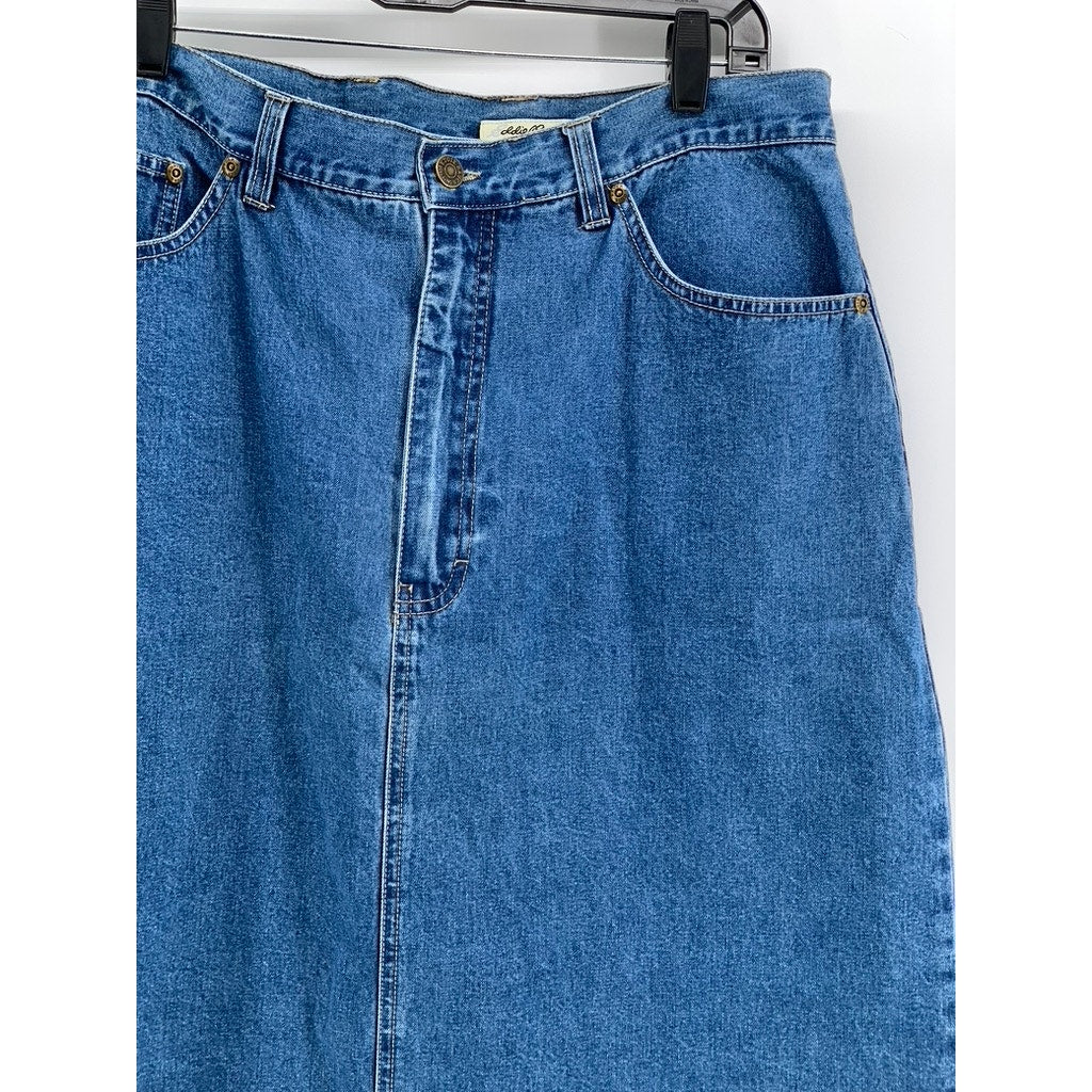 EDDIE BAUER Women's Blue Denim Vintage A-Line Cotton Skirt SZ 16