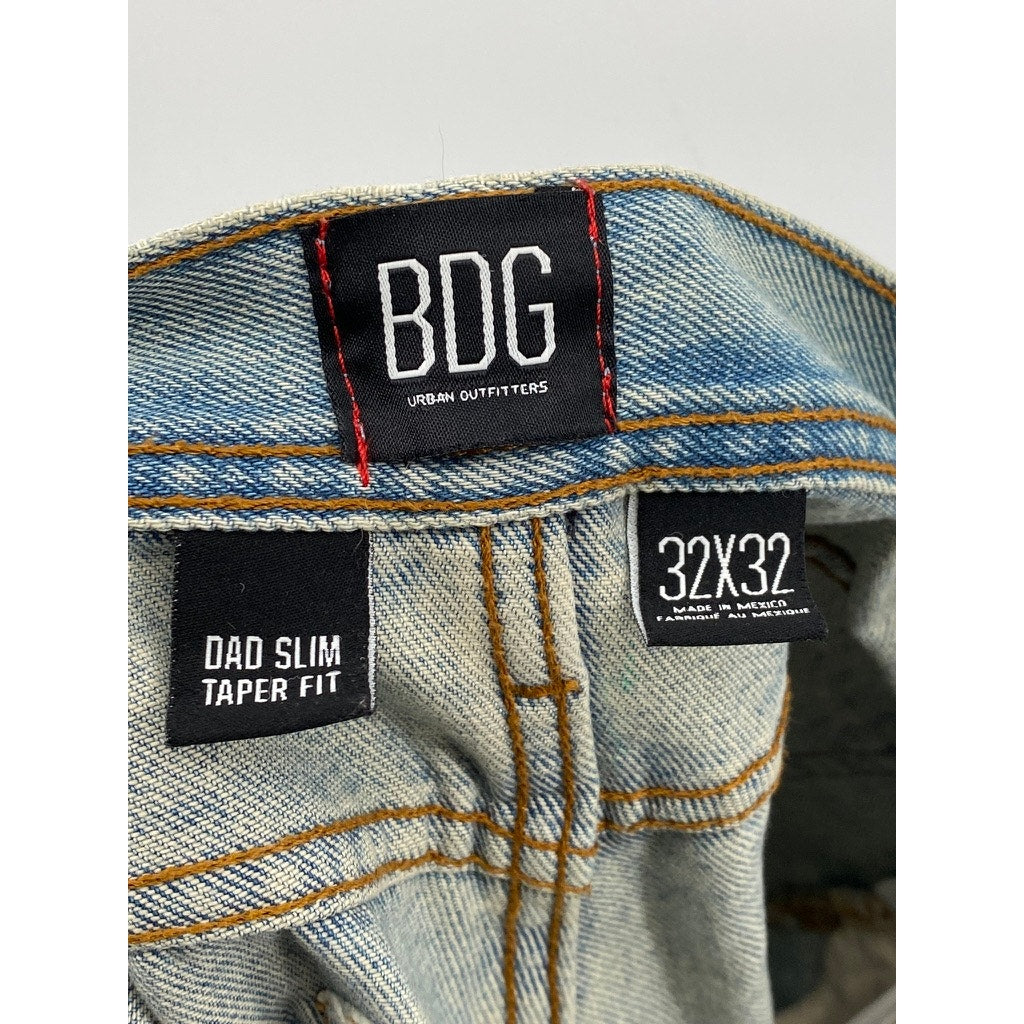 BDG URBAN OUTFITTERS Men's Light Wash Blue Dad Slim Taper Fit Jeans SZ 32/32