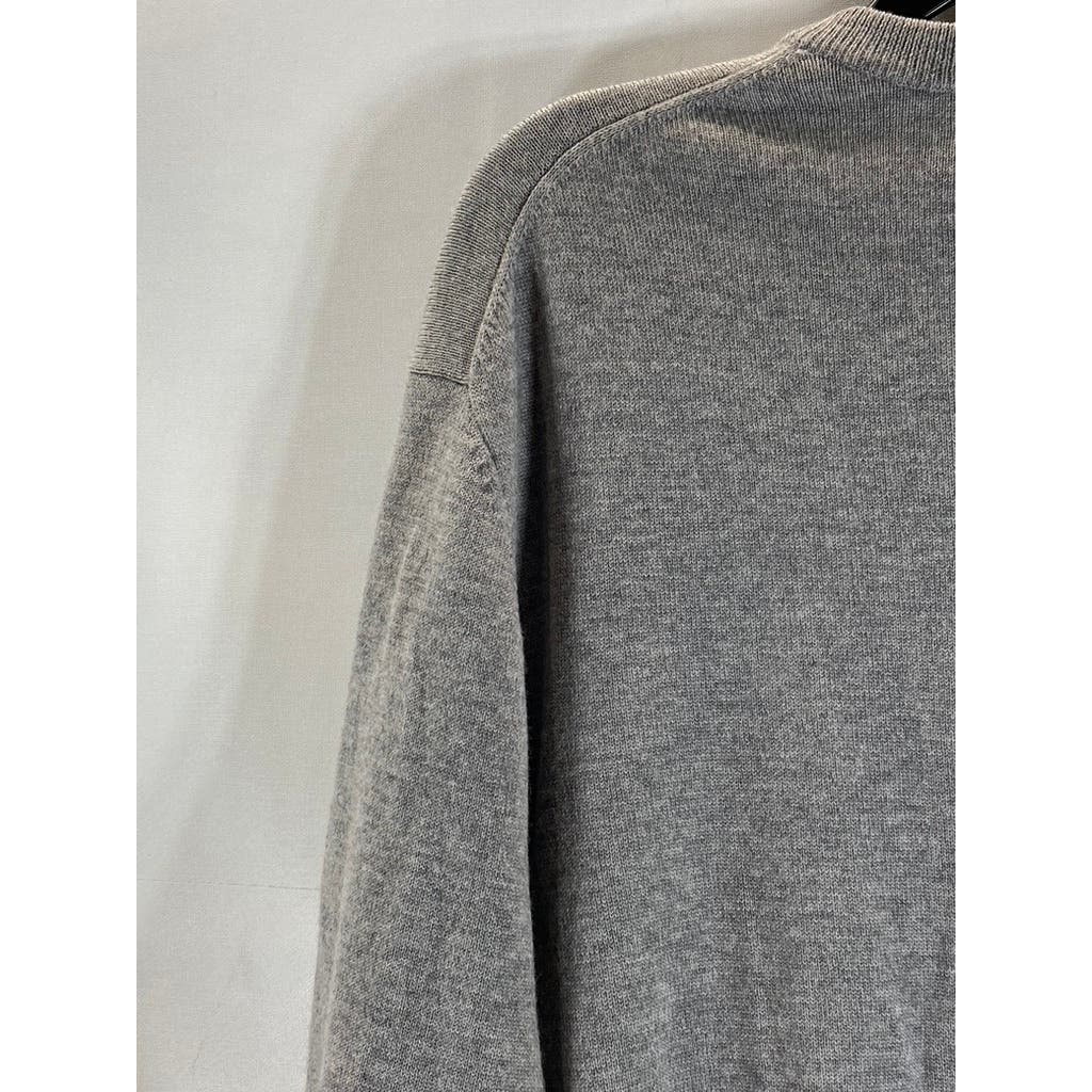 BROOK BROTHERS Men's Gray Crewneck Merino Wool-Blend Pullover Sweater SZ XL