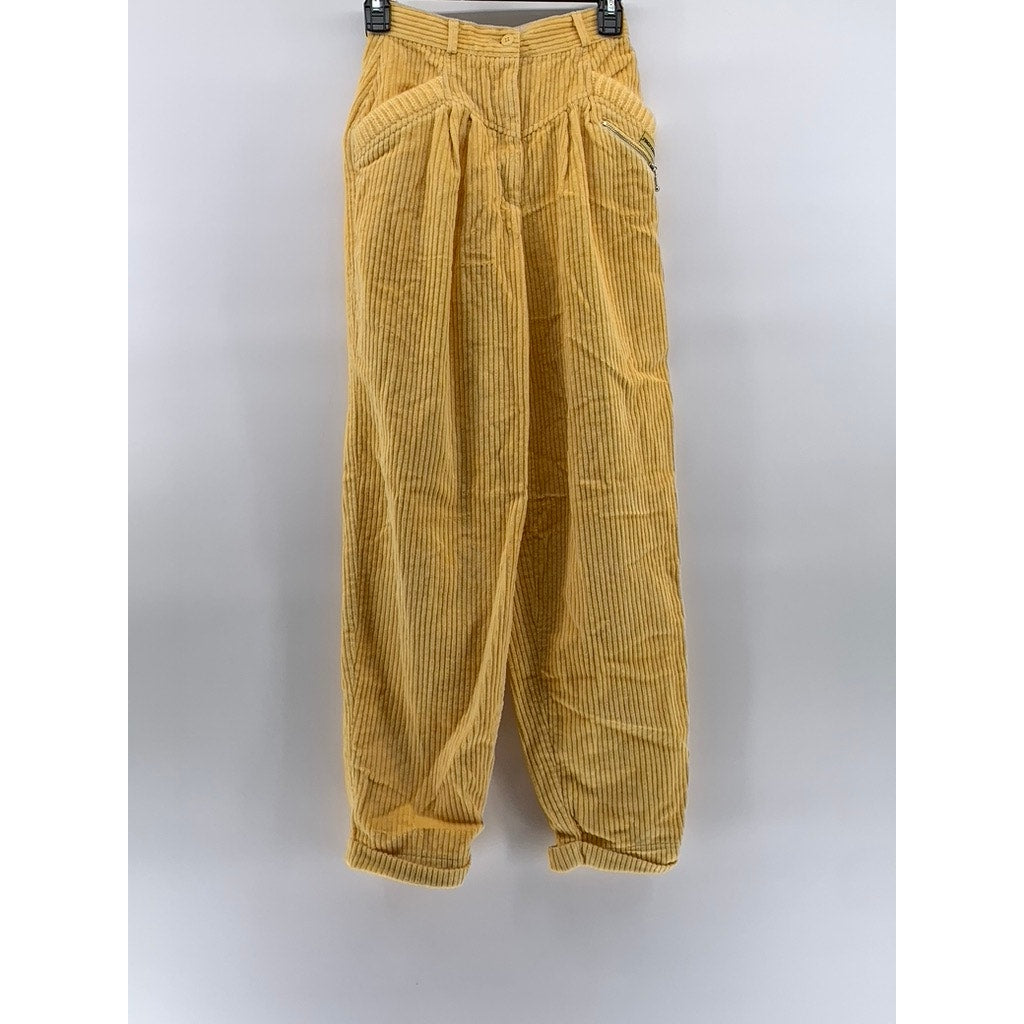 TOGETHER! Women's Yellow Vintage Corduroy Straight-Leg Pants SZ 4
