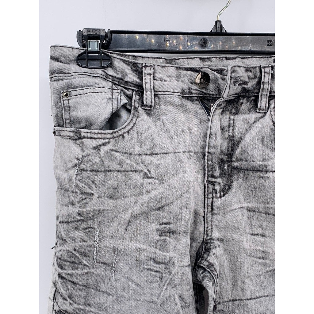 SOUTHPOLE Men's Gray Dyed Textured Denim Skinny Jeans SZ 30X30