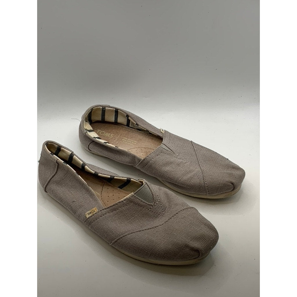 TOMS Women's Gray Classic Slip-On Flats SZ 7