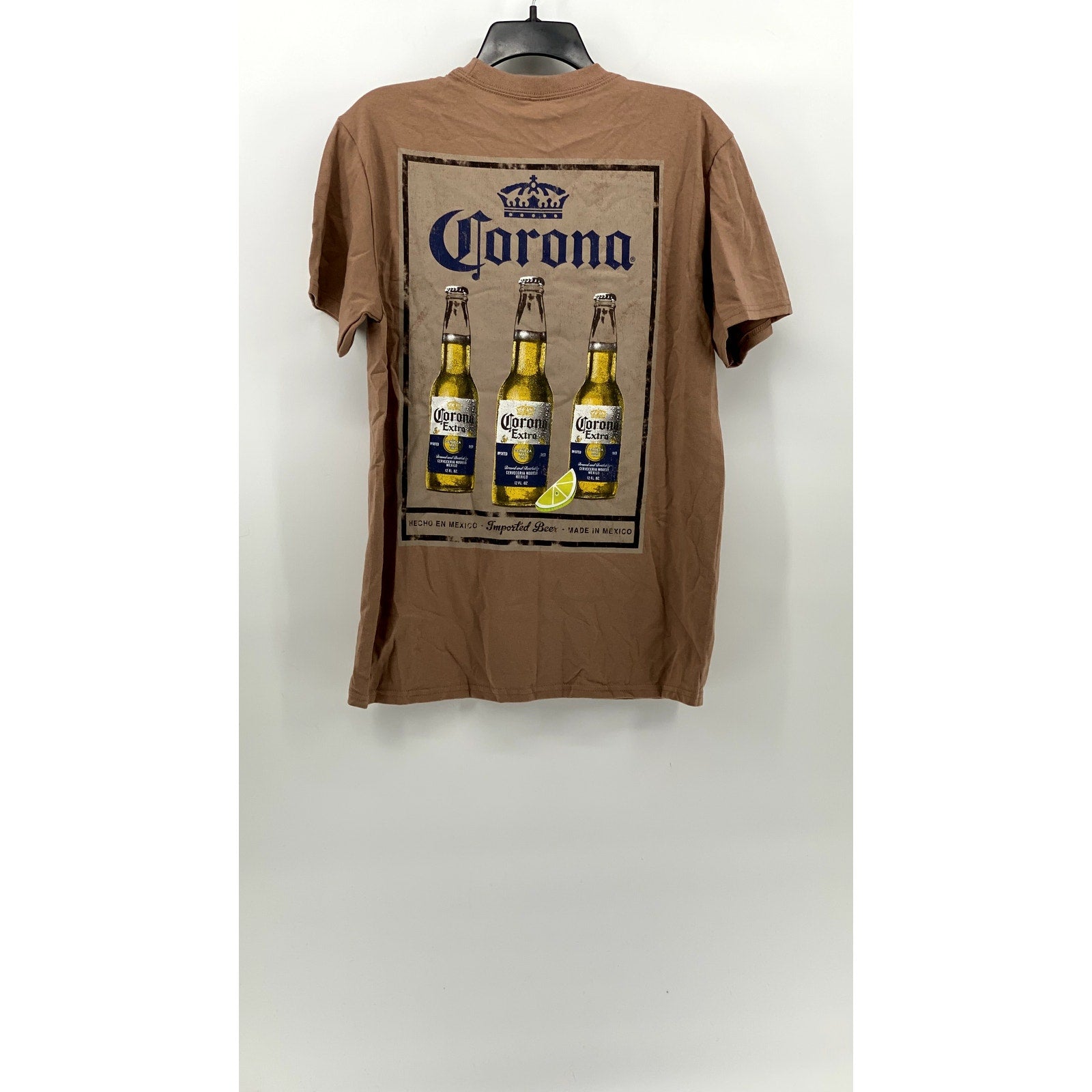 CORONA Men's Brown Graphic Crewneck Casual Short Sleeve T-Shirt SZ S