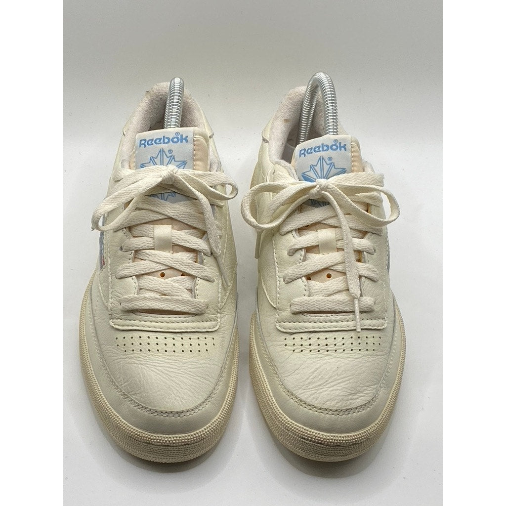 REEBOK Women's Chalk-Blue Classic Club C 85 Vintage Lace-Up Sneakers SZ 6.5