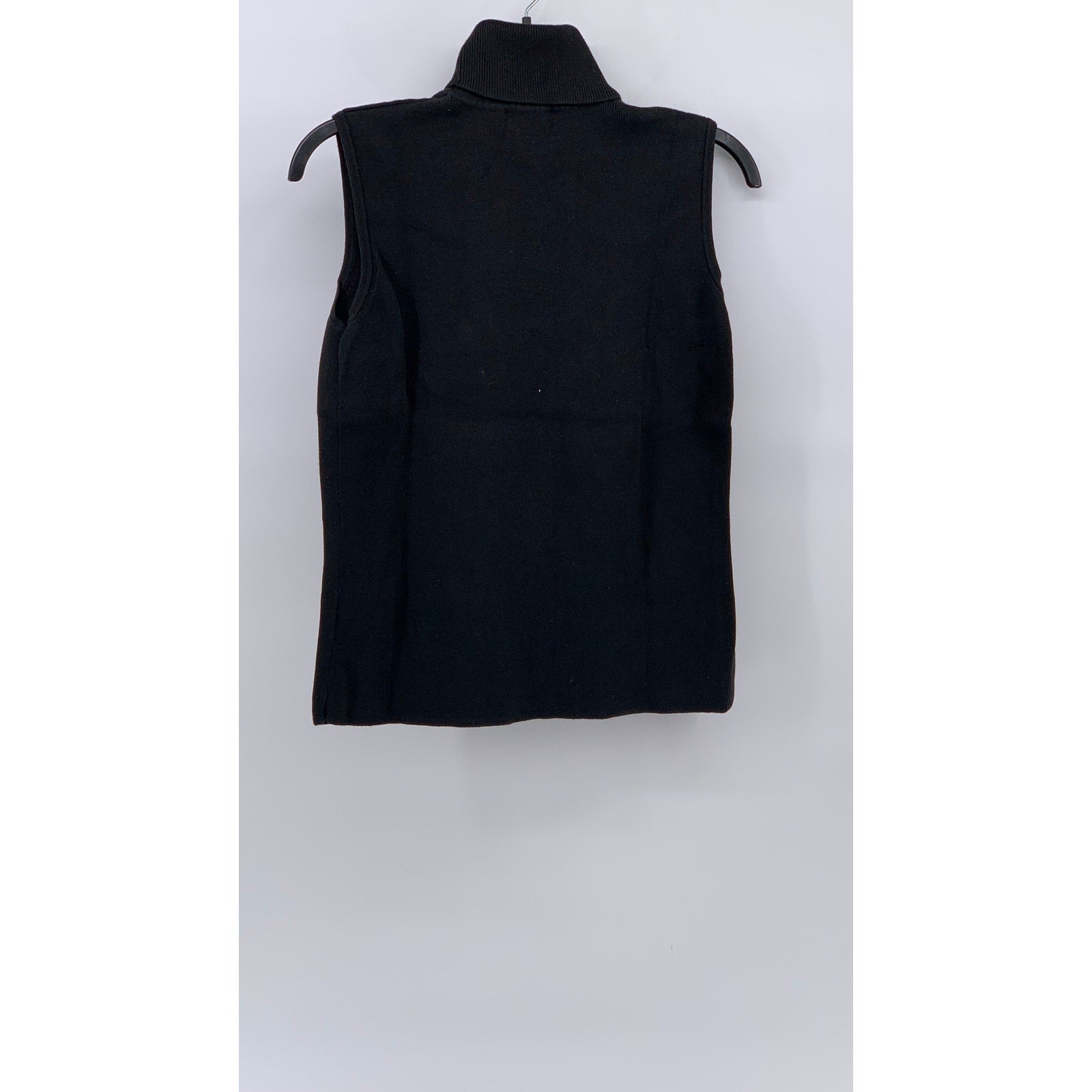 DESIGNERS ORIGINALS Women’s Black Knit Turtleneck Cotton Sleeveless Top SZ M