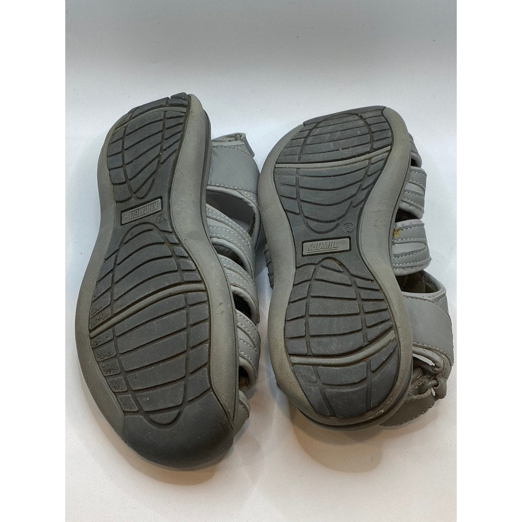 KHOMBU Women's Gray-Teal Ashley Cutout Bungee Lace-Up Heel-Strap Sandals SZ 9