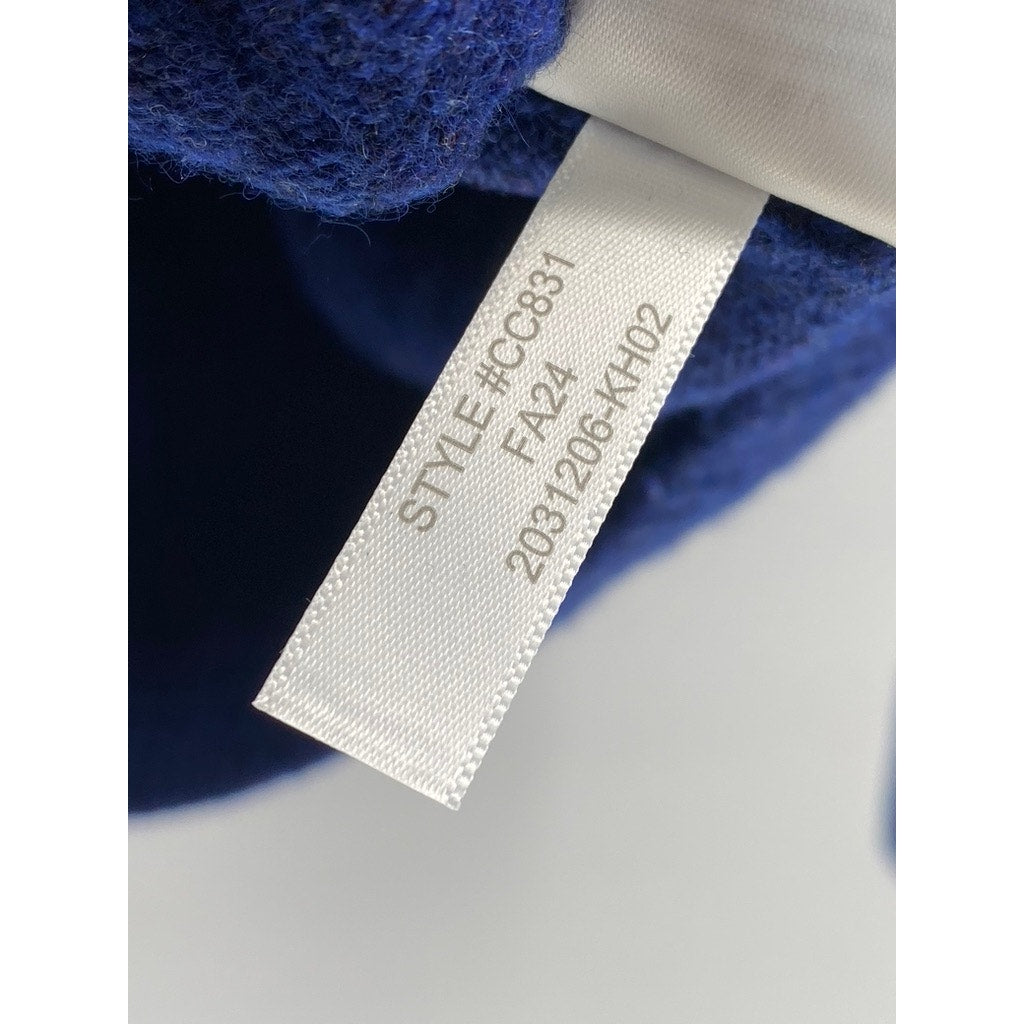 J.CREW Women's Royal Blue Super Soft Yarn Knit Long Sleeve Sweater Polo SZ S