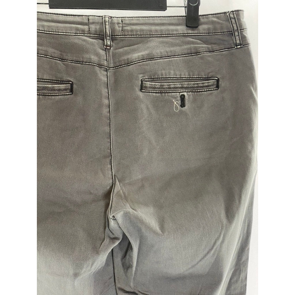 CHINO By ANTHROPOLOGIE Women's Gray Mid-Rise Slim-Fit Ankle Chino Pant SZ 31