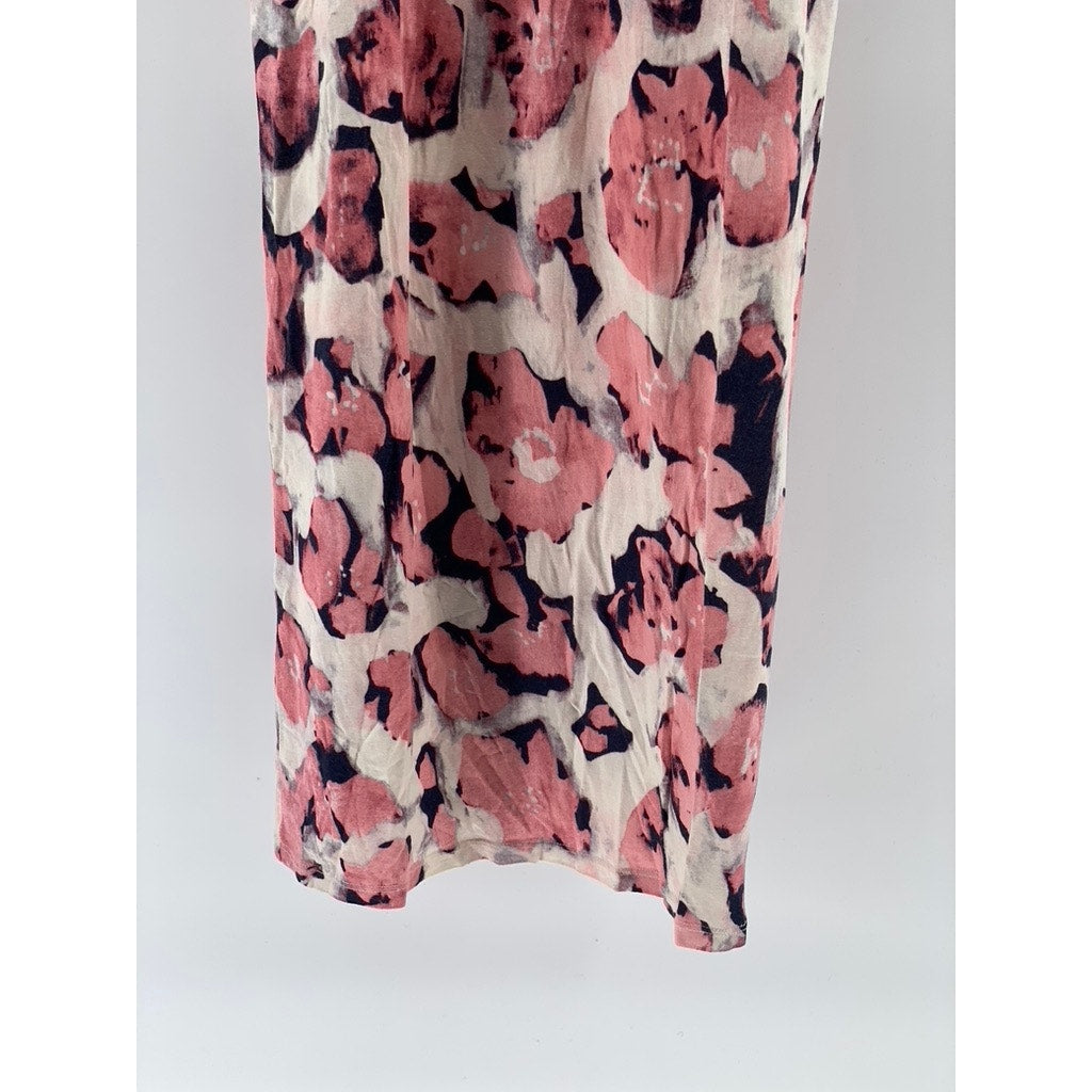 & OTHER STORIES Women's White-Pink V-Neck Strappy Open-Back Midi Dress SZ 12