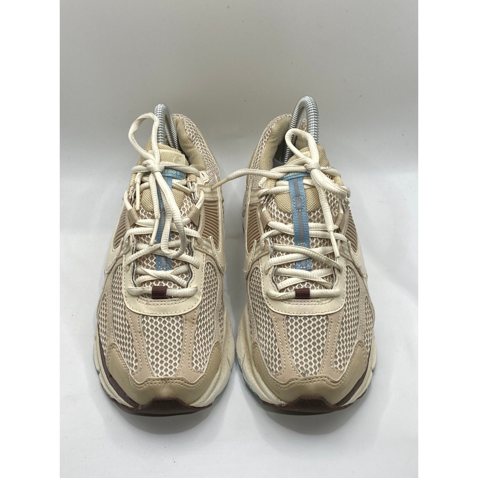 NIKE Women's Oatmeal Mesh Zoom Vomero 5 Lace-Up Active Sneakers SZ 7