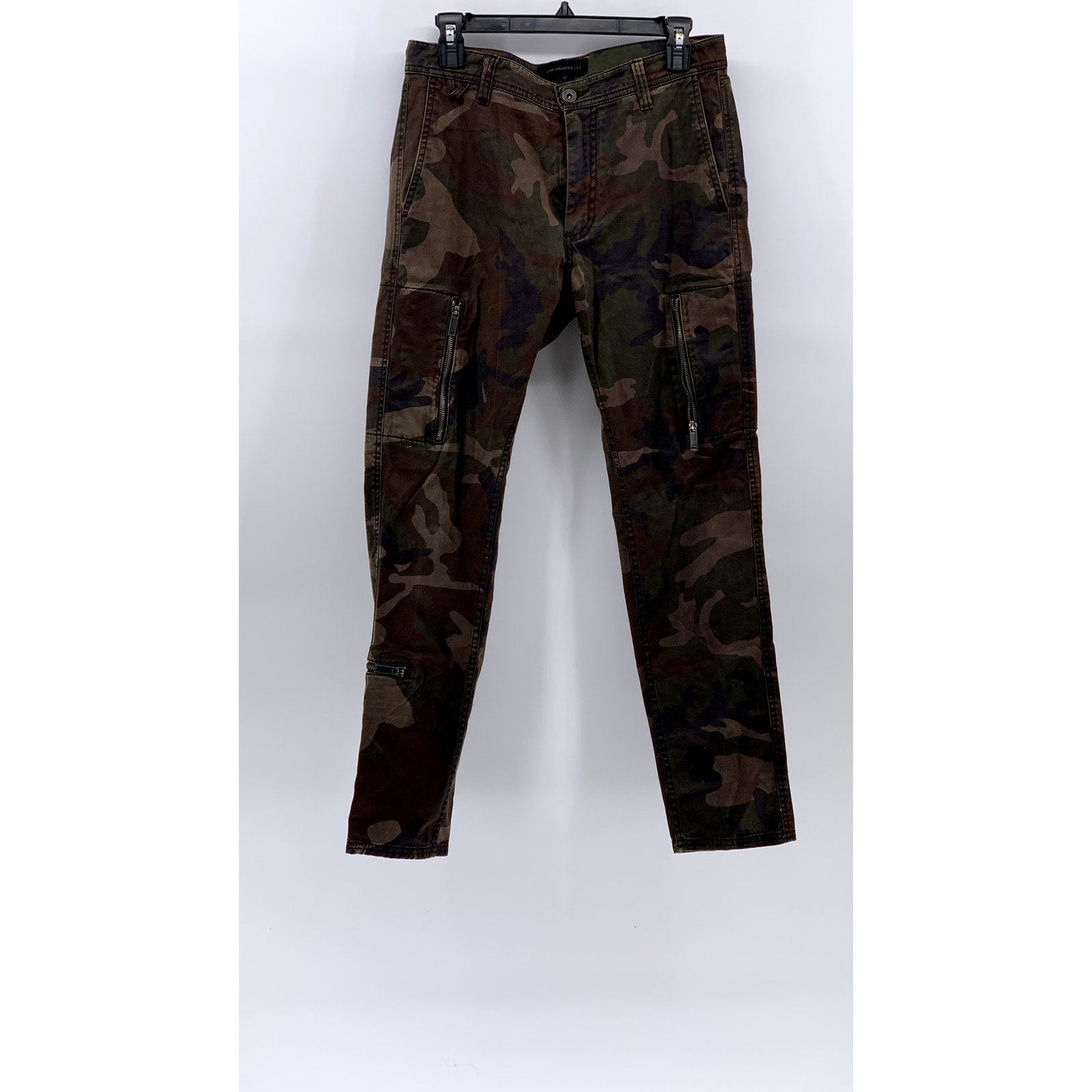 JOHN VARVATOS STAR USA Men's Green Camo Cargo Skinny Jeans SZ 29