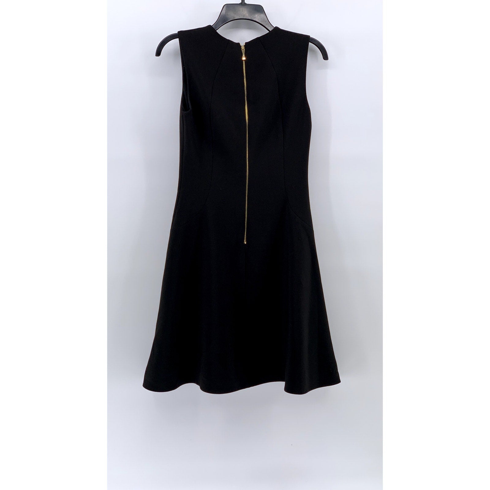KATE SPADE Women's Black Solid Crewneck Sleeveless Fit & Flare Mini Dress SZ 2