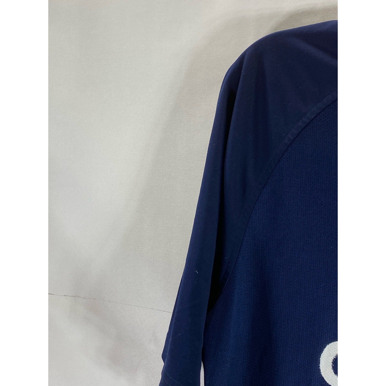 ADIDAS Men's Navy Vintage Crewneck Mesh Basketball Short Sleeve T-Shirt SZ M