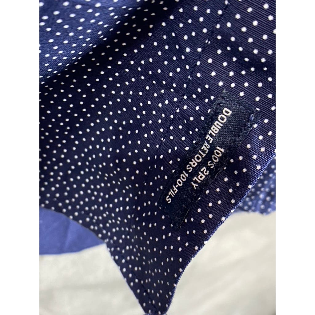 TOMMY HILFIGER Men's Navy Dot 100's 2-Ply Button-Up Long Sleeve Shirt SZ XL