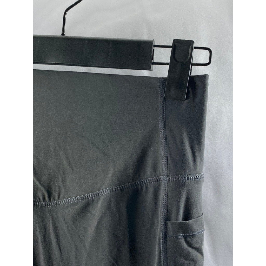 UNBRANDED Women's Gray Solid Side-Pocket High-Rise Pull-On Leggings SZ XS
