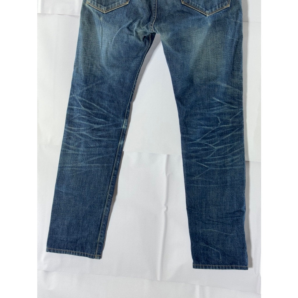 TODD SNYDER Men's Blue White Oak Cone Denim Slim-Fit Selvedge Jeans SZ 28X32